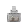 Conector modular blindado ACT RJ45 (8P/8C) CAT6 para cabo redondo com condutores maciços ou flexíveis