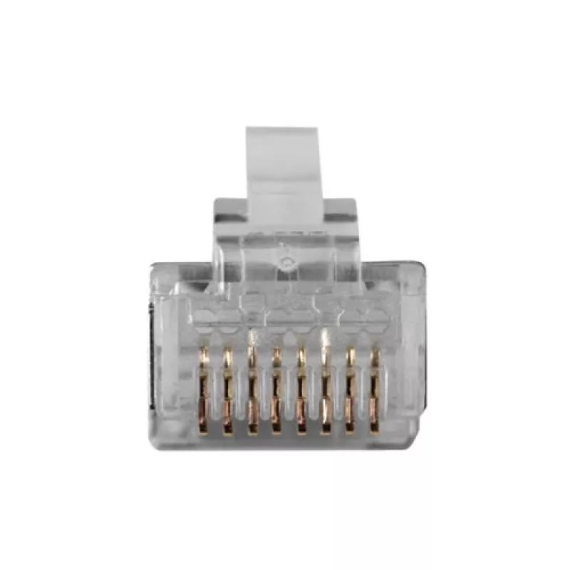 Conector modular blindado ACT RJ45 (8P/8C) CAT6 para cabo redondo com condutores maciços ou flexíveis