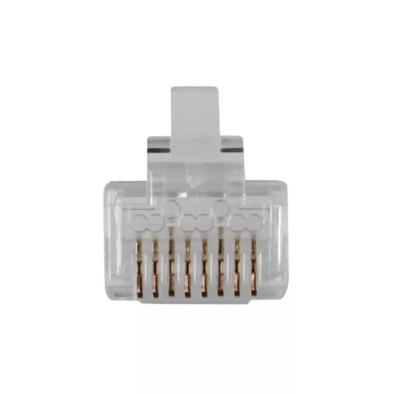 Conector modular ACT RJ45 (8P/8C) CAT6 para cabo redondo com condutores maciços ou flexíveis