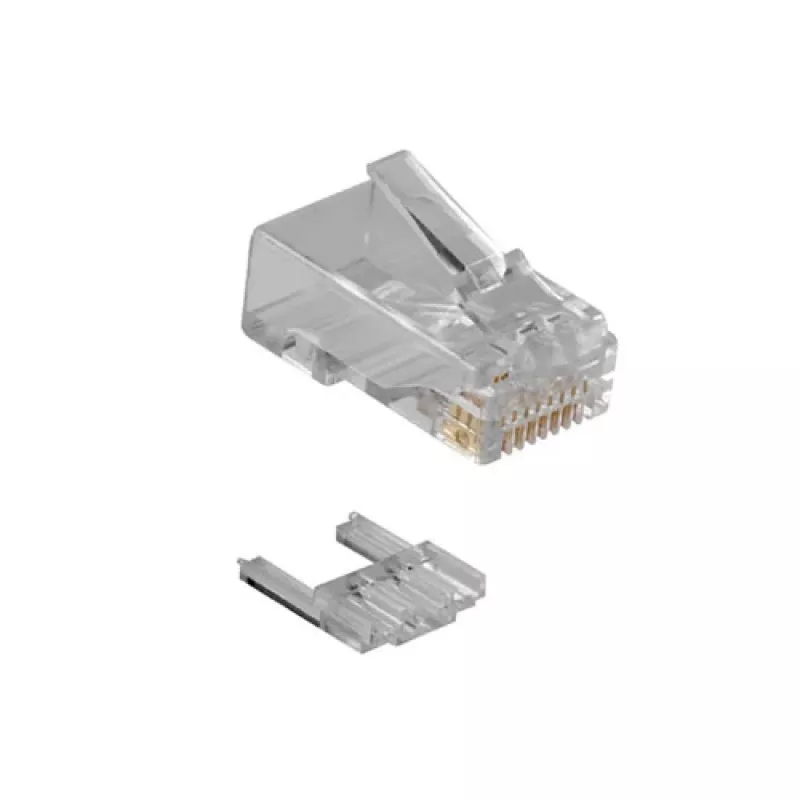 Conector modular ACT RJ45 (8P/8C) CAT6 para cabo redondo com condutores maciços ou flexíveis
