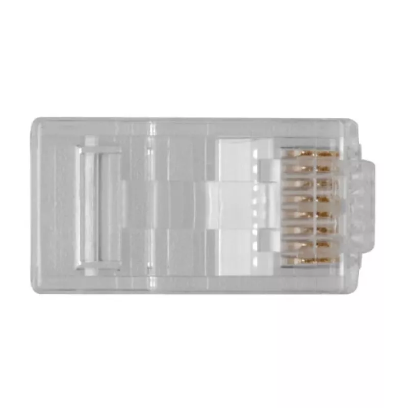 Conector modular ACT RJ45 (8P/8C) CAT6 para cabo redondo com condutores maciços ou flexíveis