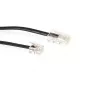 Cabo telefónico plano ACT preto de 10 metros com fichas RJ11 e RJ45