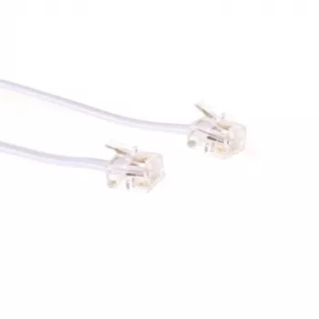 Cabo telefónico plano ACT branco de 3 metros com fichas RJ11