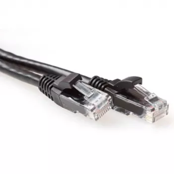 ACT Preto 10 metros Cabo de patch U/UTP CAT6A, proteção de patilhas, com conectores RJ45