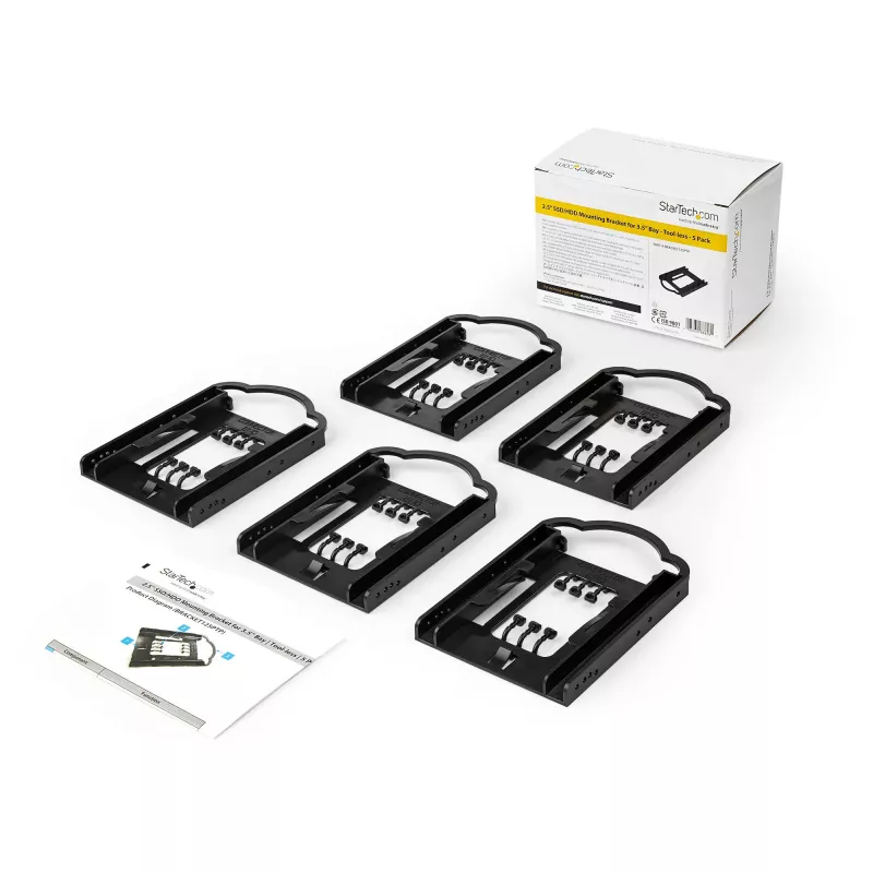 StarTech.com pack de 5 – suporte de montagem para SSD/HDD de 2,5 polegadas para baía de 3,5 polegadas