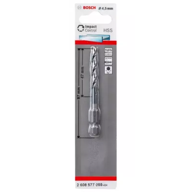 Broca helicoidal Bosch HSS 4,5 mm