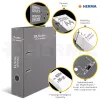 Dossier HERMA 7016 A4 preto cinzento arquivo D-Ring