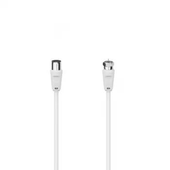 Hama 00305058 cabo coaxial 3 m ficha F branco