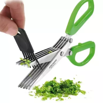 Tesoura de cozinha Westmark Kräuter‑Fee 200 mm – lâminas de aço inoxidável, cabo verde, para ervas