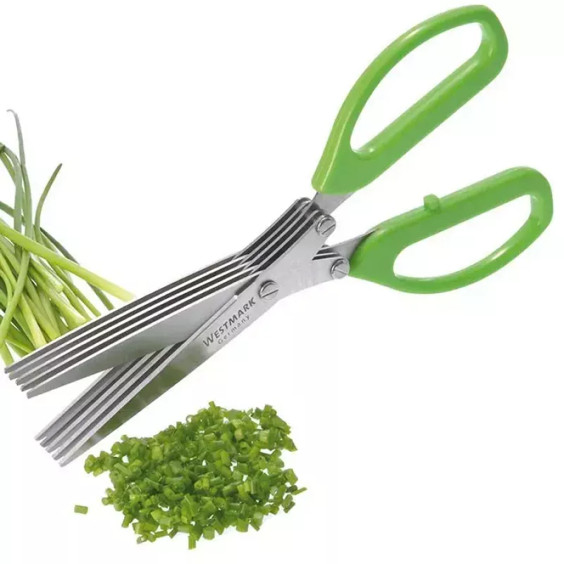 Tesoura de cozinha Westmark Kräuter‑Fee 200 mm – lâminas de aço inoxidável, cabo verde, para ervas