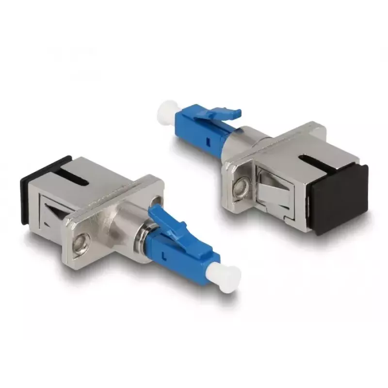 Acoplador híbrido de fibra ótica DeLOCK LC simplex macho para SC simplex fêmea azul