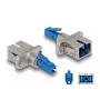 Acoplador híbrido de fibra ótica DeLOCK LC simplex macho para SC simplex fêmea azul