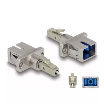 Acoplador híbrido de fibra ótica DeLOCK LC simplex macho para SC simplex fêmea bege