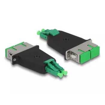 Acoplador híbrido de fibra ótica DeLOCK LC duplex macho para SC duplex fêmea verde