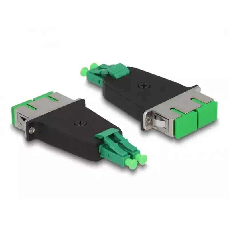 Acoplador híbrido de fibra ótica DeLOCK LC duplex macho para SC duplex fêmea verde