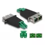 Acoplador híbrido de fibra ótica DeLOCK LC duplex macho para SC duplex fêmea verde