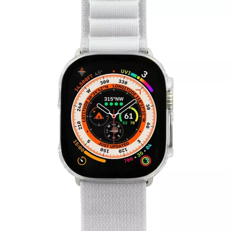 Capa para smartwatch LAUT Shield vidro transparente policarbonato PC para Apple Watch 44/45mm
