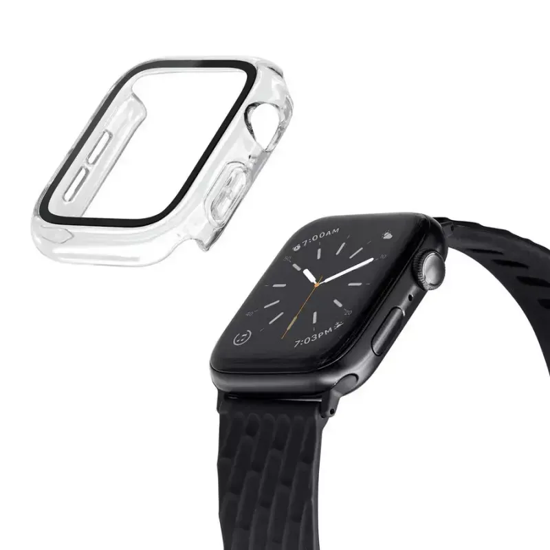 Capa LAUT Shield para smartwatch — vidro transparente e policarbonato, compatível com Apple Watch 40–41 mm