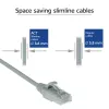 Cabo de patch slimline para data center ACT cinzento 10 metros LSZH U/UTP CAT6 com alívio de tensão e fichas RJ45