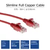 Cabo de patch slimline para data center ACT vermelho 7 metros LSZH U/UTP CAT6 com fichas RJ45