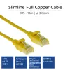 Cabo de patch slimline para data center ACT amarelo 7 metros LSZH U/UTP CAT6 com proteção do encaixe e fichas RJ45