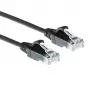 Cabo de patch slimline para data center ACT preto 7 metros LSZH U/UTP CAT6 com proteção da patilha e fichas RJ45