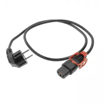 Cabo de alimentação ACT CEE 7/7 ficha (angular) - C13 IEC Lock+ preto 1 m, EL341S