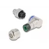 Conector M12 DeLOCK codificação A 4 polos ficha macho 90° angular metal