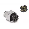 Conector M12 DeLOCK codificação A 4 polos ficha macho 90° angular metal
