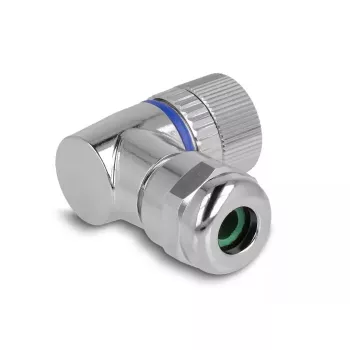 Conector M12 DeLOCK codificação A 3 polos conector fêmea 90° angular metal