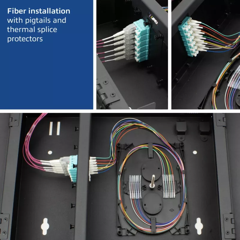Caixa de zona com fecho ACT Patch Box 8 slots para fibra ótica e cobre