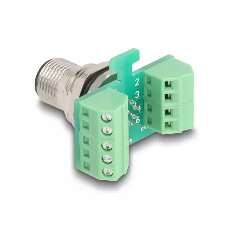 Adaptador de módulo de transferência DeLOCK M12 8 polos codificação A ficha para barra de terminais de 9 polos
