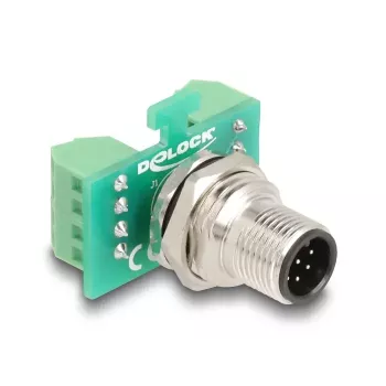 Adaptador de módulo de transferência DeLOCK M12 8 polos codificação A ficha para barra de terminais de 9 polos