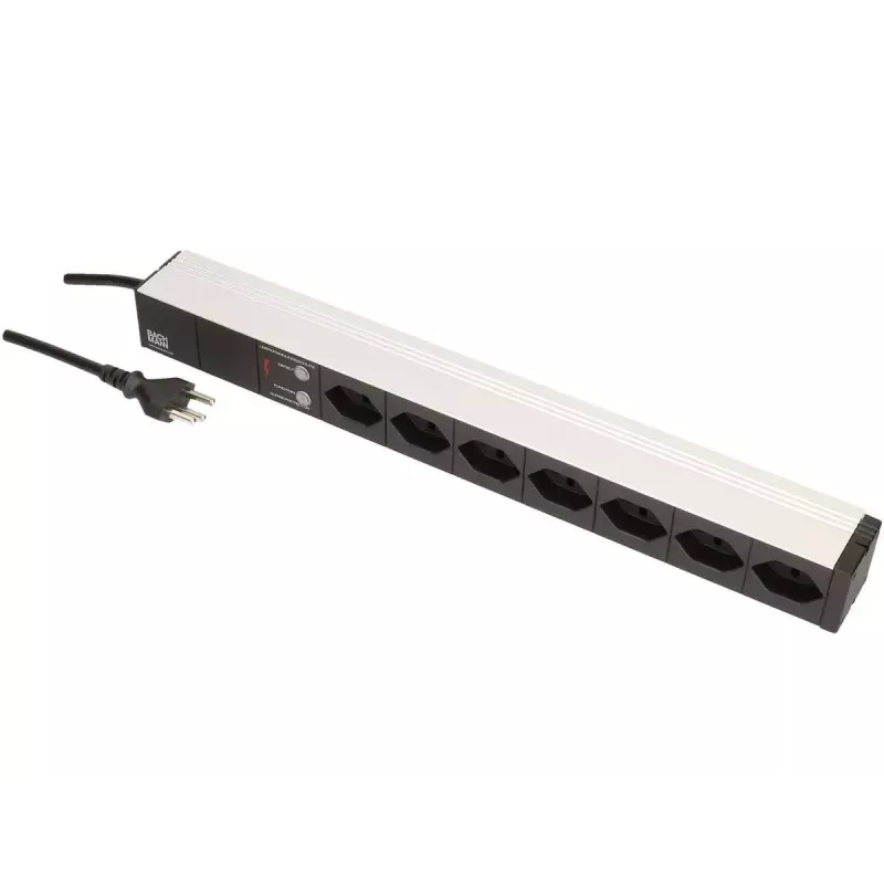 Unidade de distribuição de energia Max Hauri AG 107750 7 tomadas AC 1U preto prateado