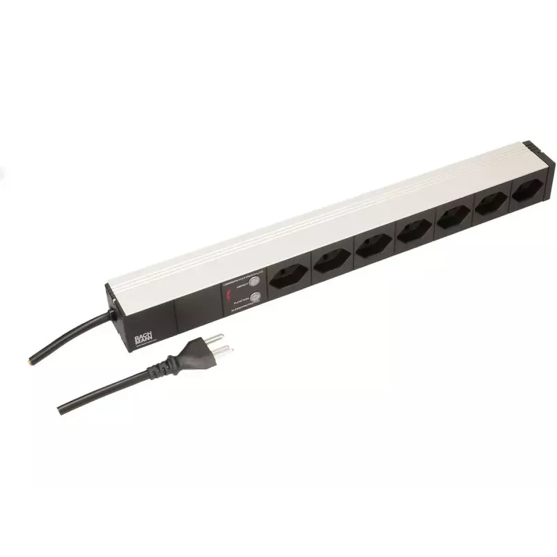 Unidade de distribuição de energia Max Hauri AG 107750 7 tomadas AC 1U preto prateado