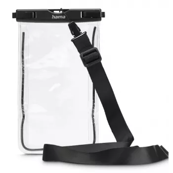 Capa Hama 00019858 para telemóveis até 17 cm preta transparente