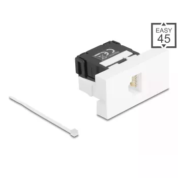 Adaptador de cabo DeLOCK 90879 RJ45 LSA 180° preto branco