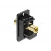 Módulo Keystone DELOCK 91113 com conectores fêmea RCA para RCA, formato plano, preto/amarelo
