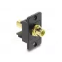 Módulo Keystone DELOCK 91113 com conectores fêmea RCA para RCA, formato plano, preto/amarelo