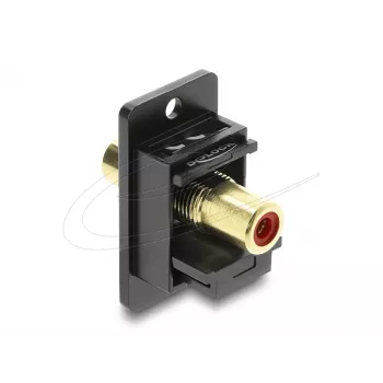 Módulo Keystone DELOCK 91114 — RCA para RCA, formato plano, preto/vermelho