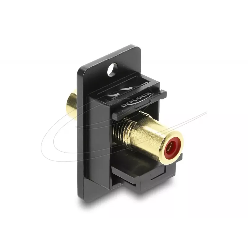 Módulo Keystone DELOCK 91114 — RCA para RCA, formato plano, preto/vermelho