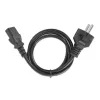 Manhattan cabo de alimentação, ficha euro de 2 pinos (CEE 7/4 Schuko) para conector fêmea C13 (ficha de alimentação), 3 m, 10 A, preto, garantia vitalícia