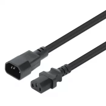 Cabo de alimentação Manhattan, ficha macho C14 para conector fêmea C13 (cabo de alimentação), monitor para CPU, 5 m, 10A, preto, cabo, garantia vitalícia