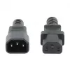 Cabo de alimentação Manhattan, ficha macho C14 para conector fêmea C13 (cabo de alimentação), monitor para CPU, 5 m, 10A, preto, cabo, garantia vitalícia