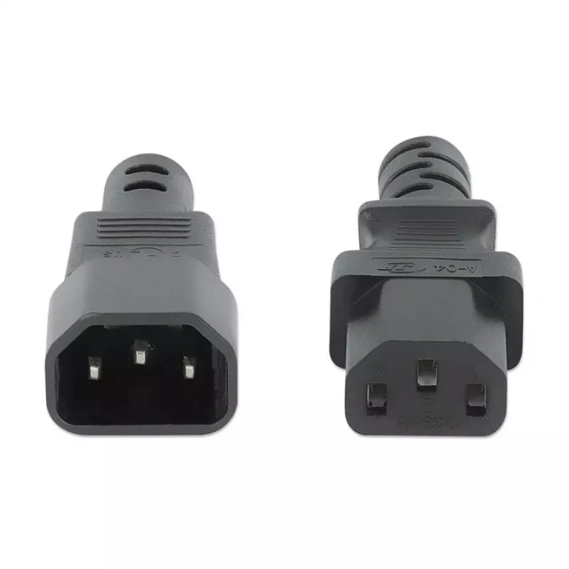 Cabo de alimentação Manhattan, ficha macho C14 para conector fêmea C13 (cabo de alimentação), monitor para CPU, 5 m, 10A, preto, cabo, garantia vitalícia