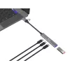 Hub USB 3.2 Gen 1 de 4 portas EQUIP — 3× USB‑C + 1× USB‑A, 5 Gbit/s, alumínio, cinzento