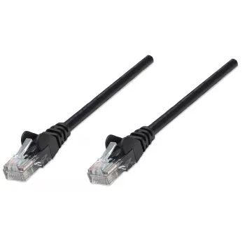 Cabo de rede patch Intellinet, Cat5e, 20 m, preto, CCA, U/UTP, PVC, RJ45, contactos banhados a ouro, sem engate, com bainha, garantia vitalícia