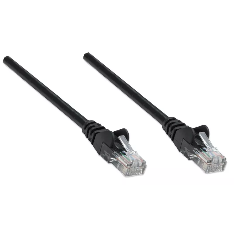 Intellinet 345040 cabo de ligação de rede, Cat5e, U/UTP, RJ45, sem ganchos, com proteção anti-dobragem, 20 m, preto