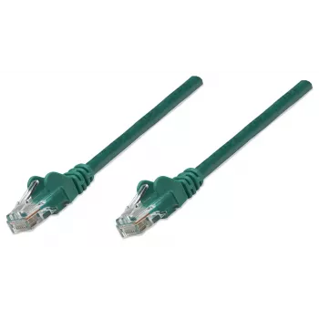 Cabo de rede patch Intellinet, Cat5e, 20 m, verde, CCA, U/UTP, PVC, RJ45, contactos banhados a ouro, sem engate, bainha, garantia vitalícia