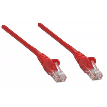 Cabo de rede patch Intellinet, Cat5e, 20 m, vermelho, CCA, U/UTP, PVC, RJ45, contactos banhados a ouro, sem patilhas, com bainha de proteção contra dobras, garantia vitalícia